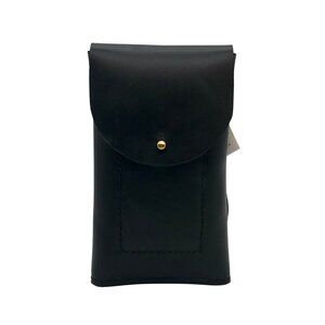 Noonday Collection Black Leather Briana Crossbody Phone Case